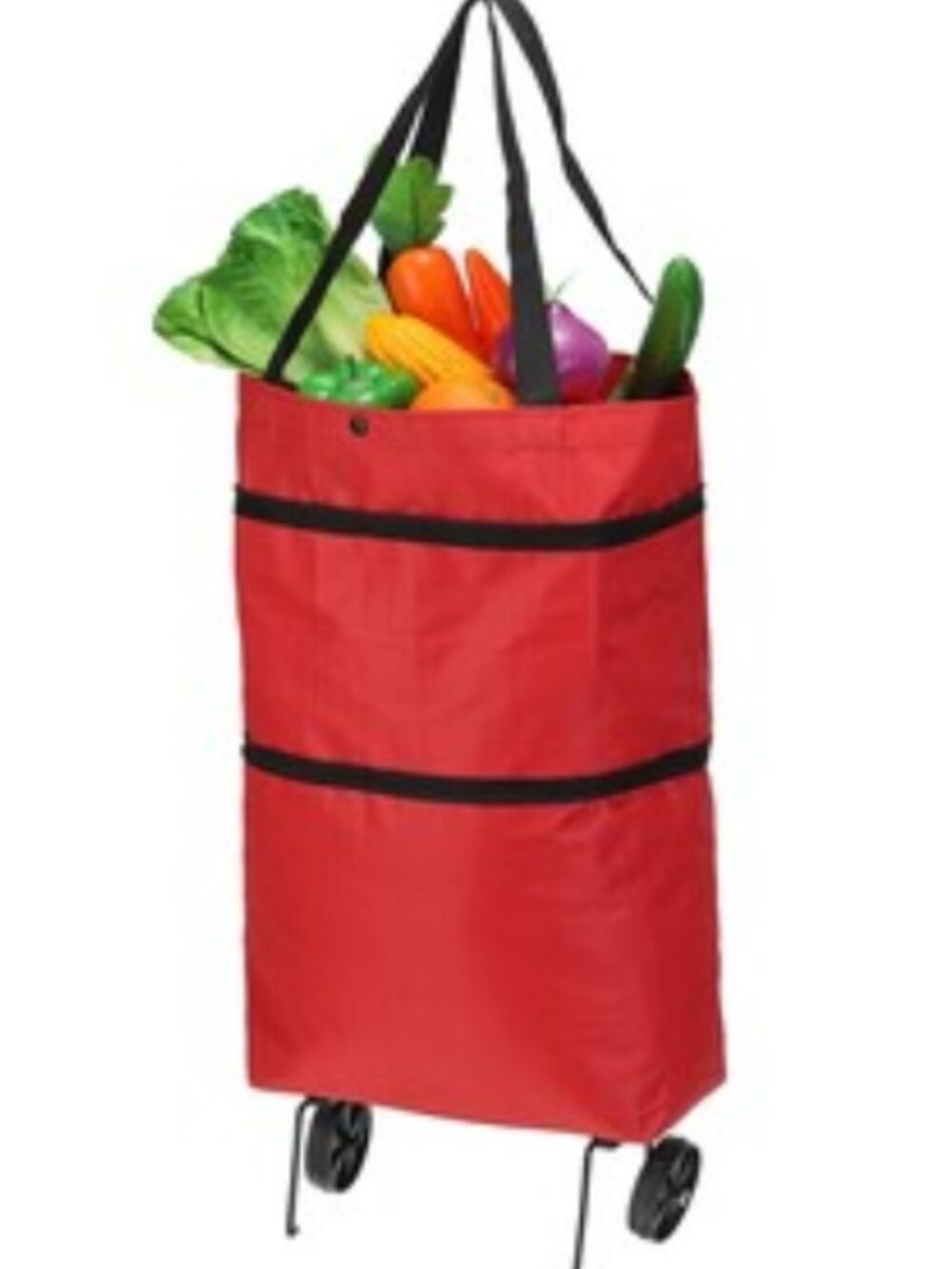 New Foldable Shopping Bag with Wheels Collapsible Trolley Bags Portab
